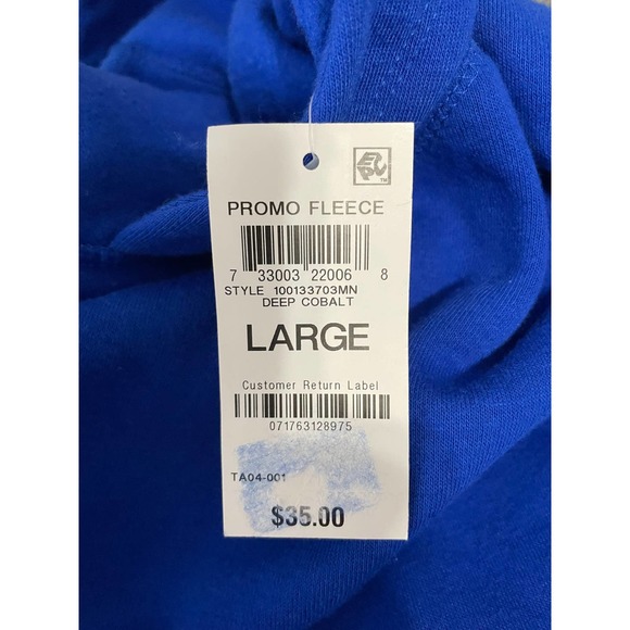 ID Ideology Men's Large Fleece Hoodie Front Pouch Pocket Ribbed Knit Trim NEW - Picture 4 of 7